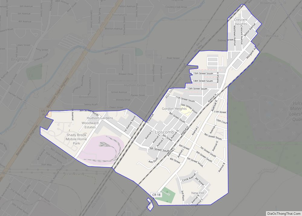 Map of Lipscomb city