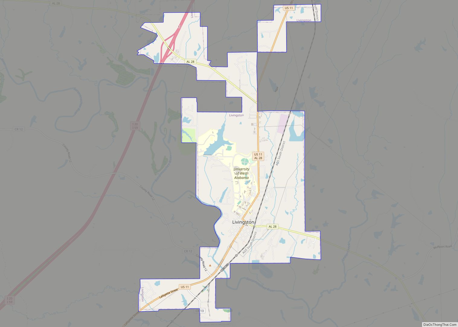 Map of Livingston city