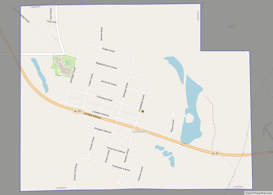 Map of Lockhart town