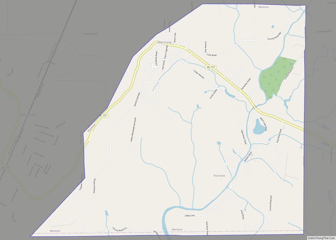 Map of Mentone town
