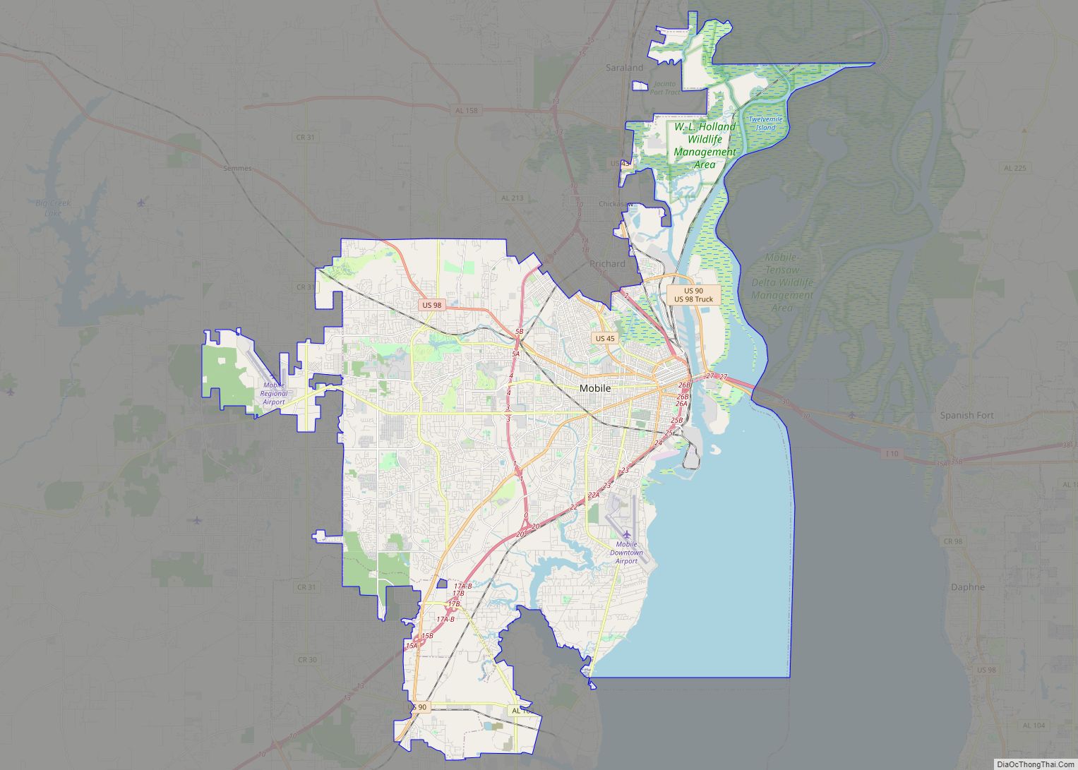 Map of Mobile city