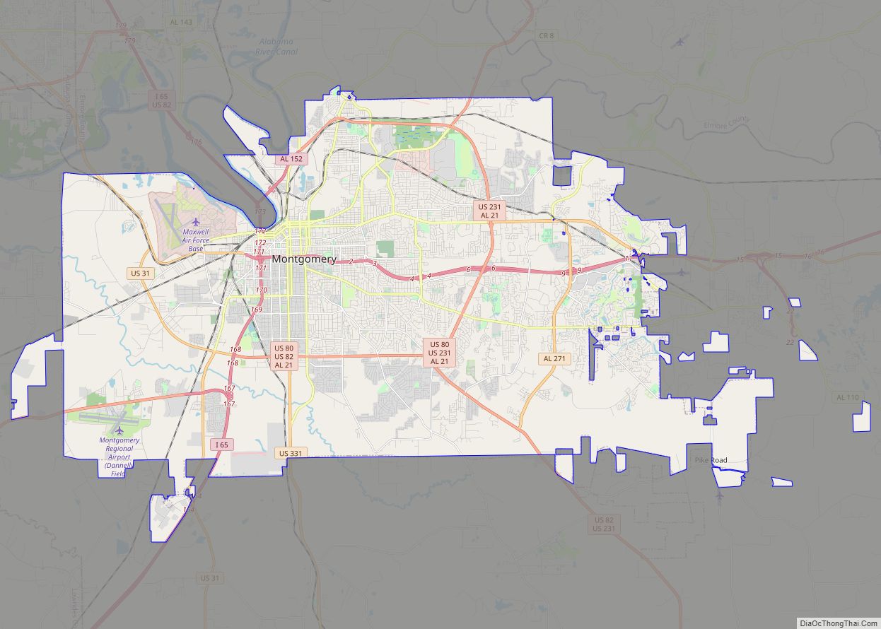Map of Montgomery city