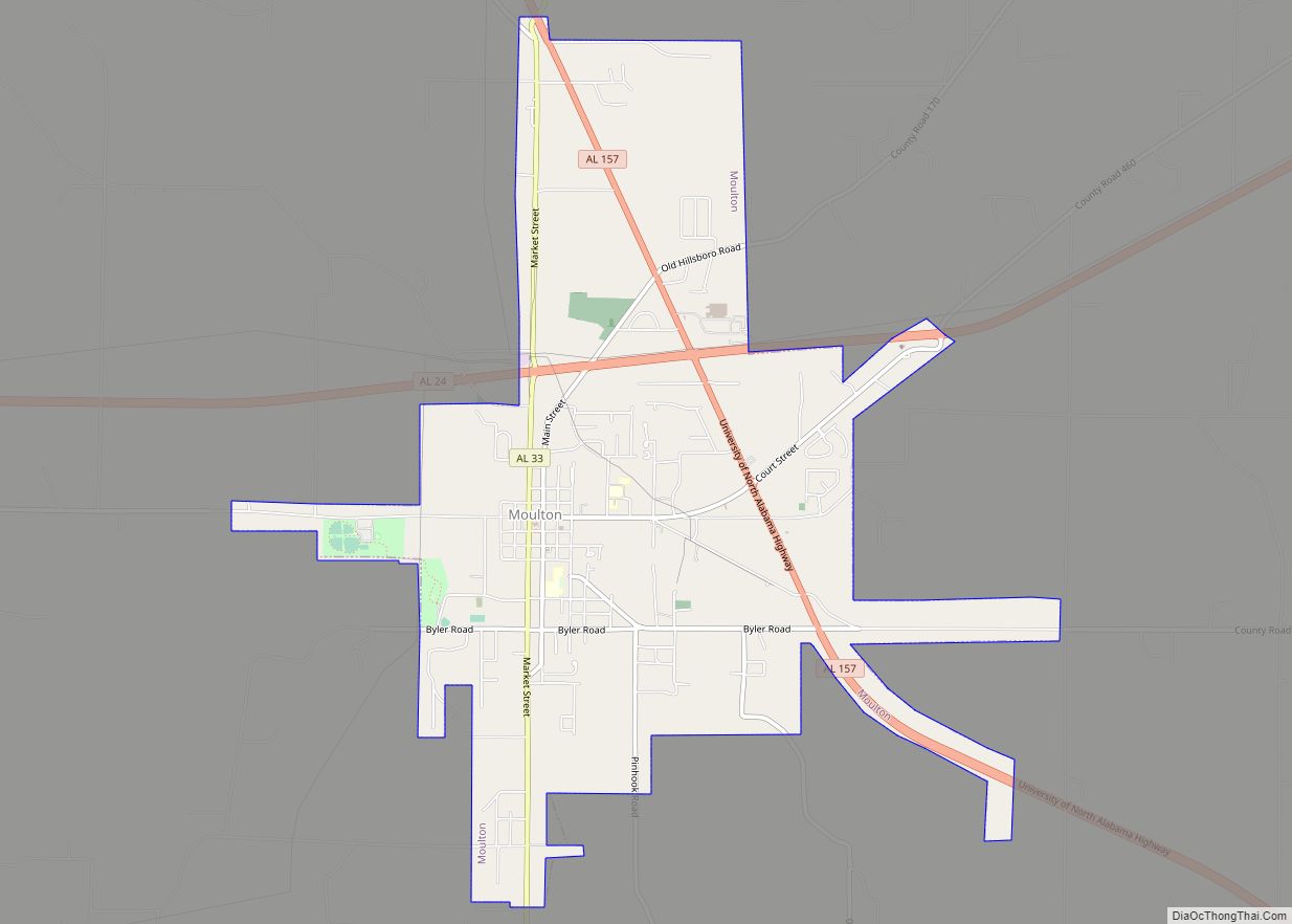 Map of Moulton city
