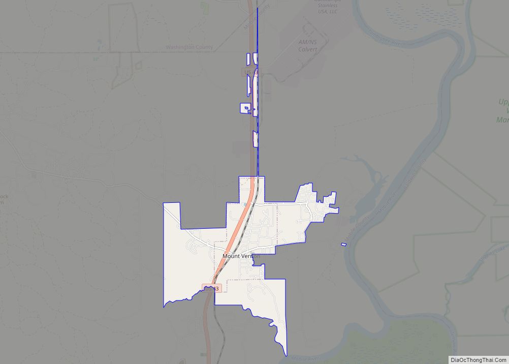 Map of Mount Vernon town