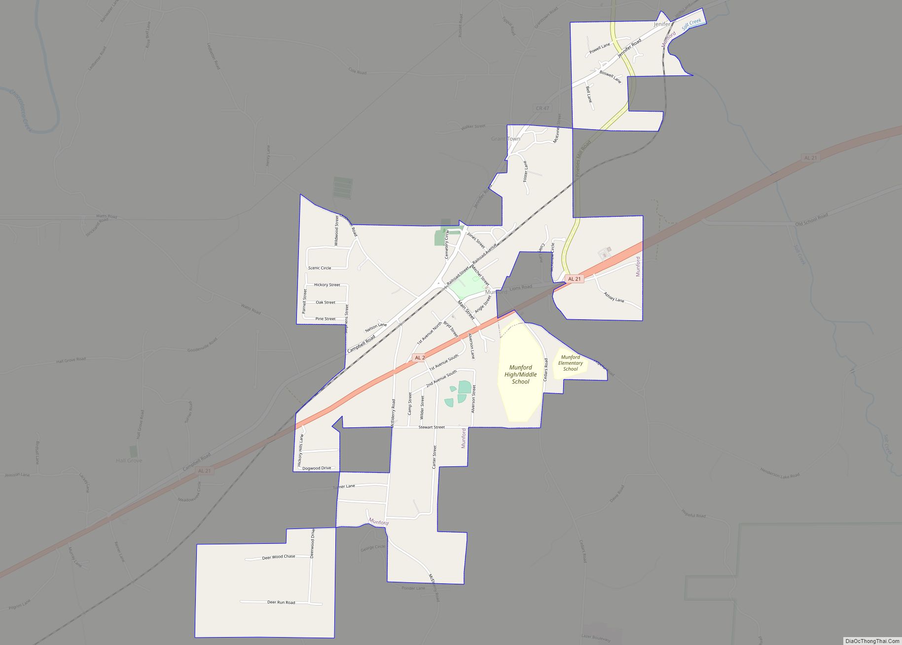 Map of Munford town