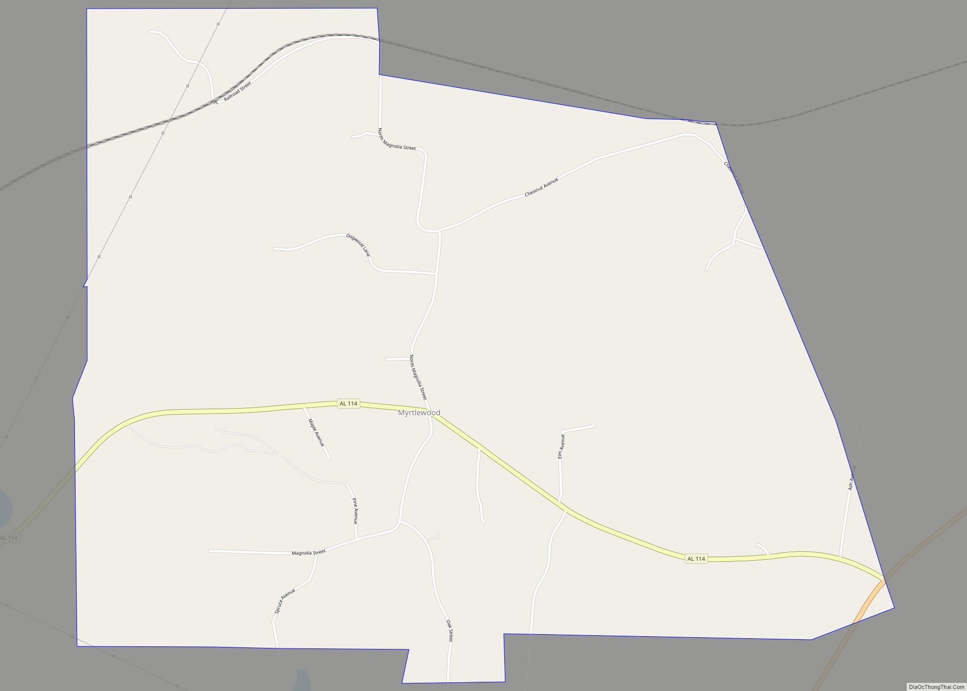 Map of Myrtlewood town