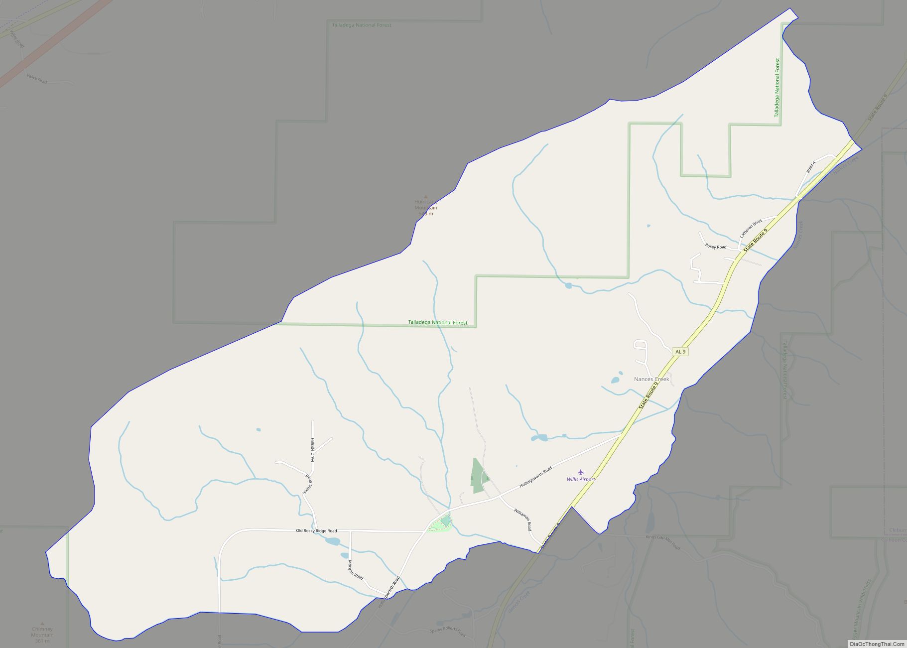 Map of Nances Creek CDP