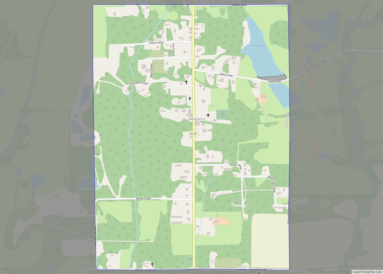Map of Newbern town