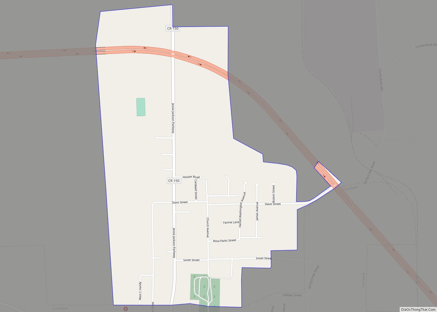 Map of North Courtland town