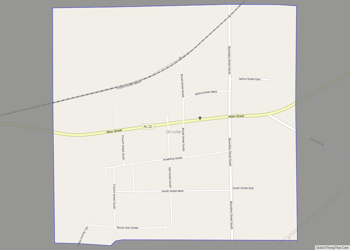Map of Orrville town