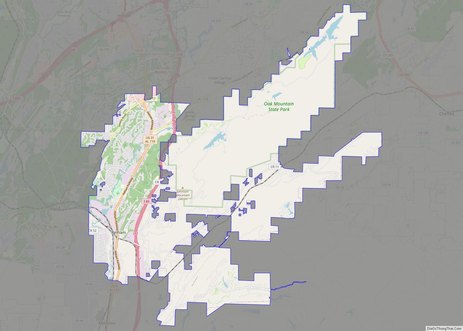 Map of Pelham city