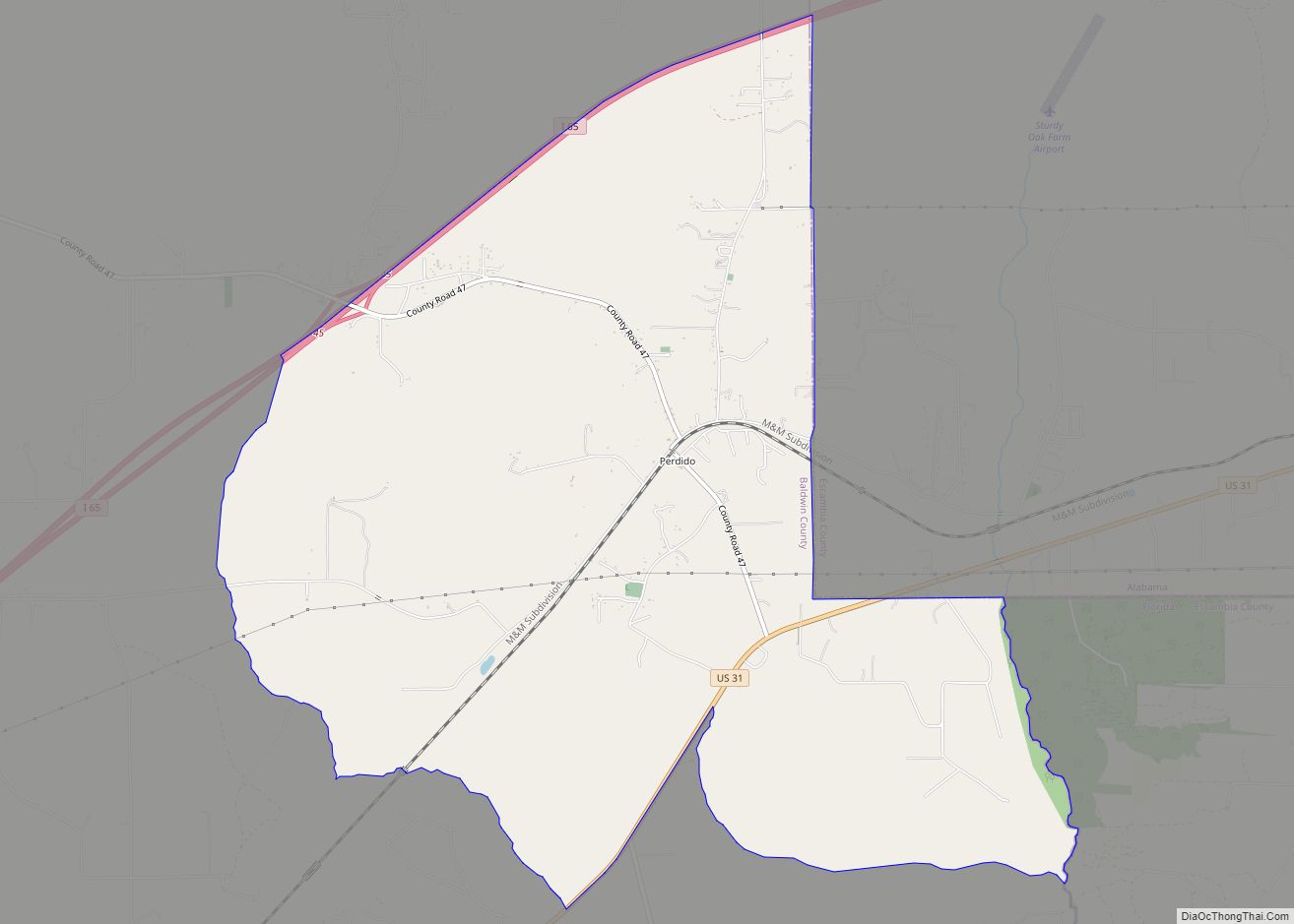 Map of Perdido CDP