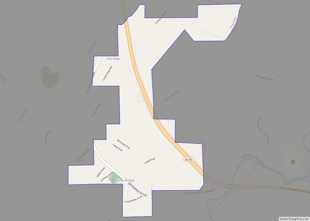 Map of Pine Ridge town