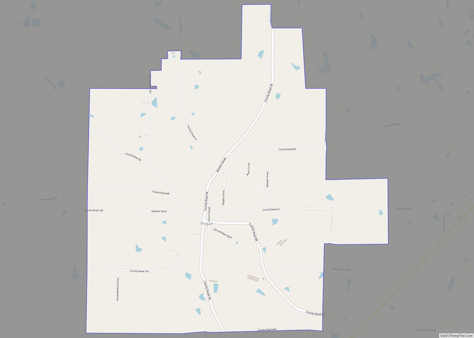 Map of Pisgah town