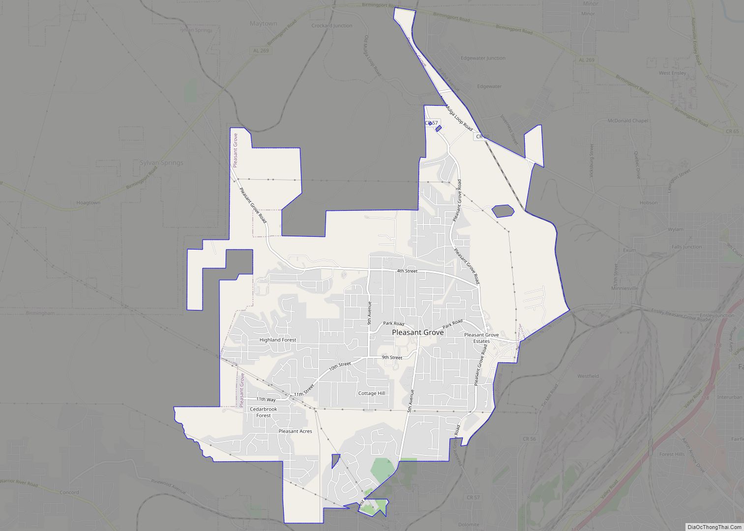 Map of Pleasant Grove city