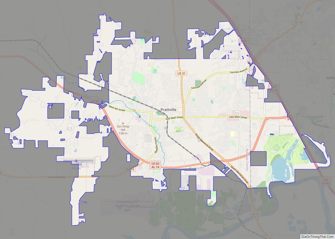 Map of Prattville city