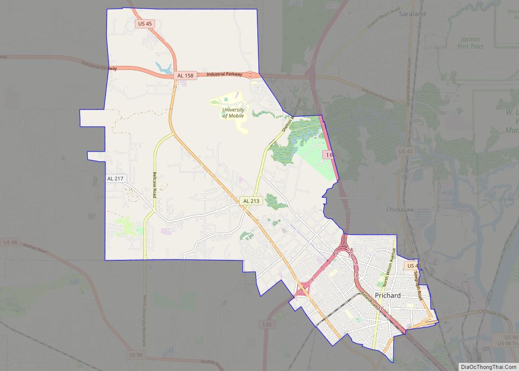 Map of Prichard city