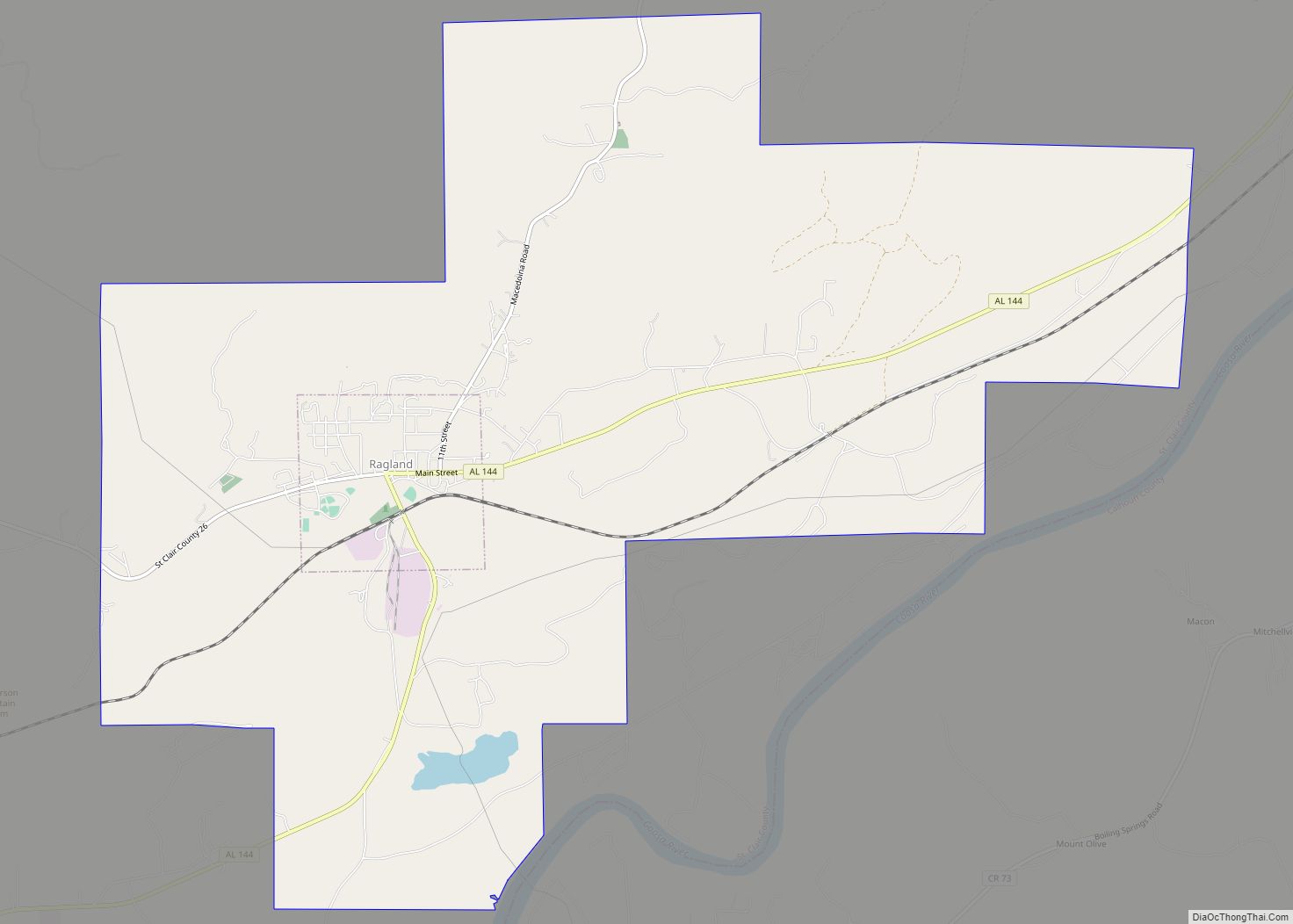 Map of Ragland town