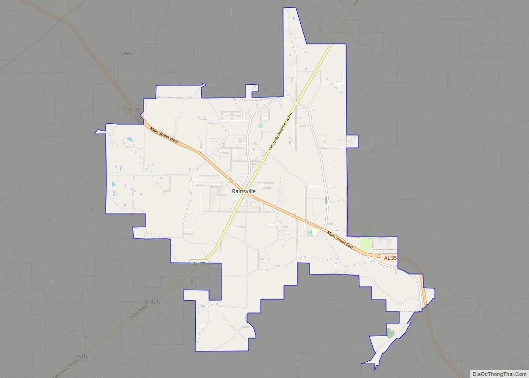 Map of Rainsville city