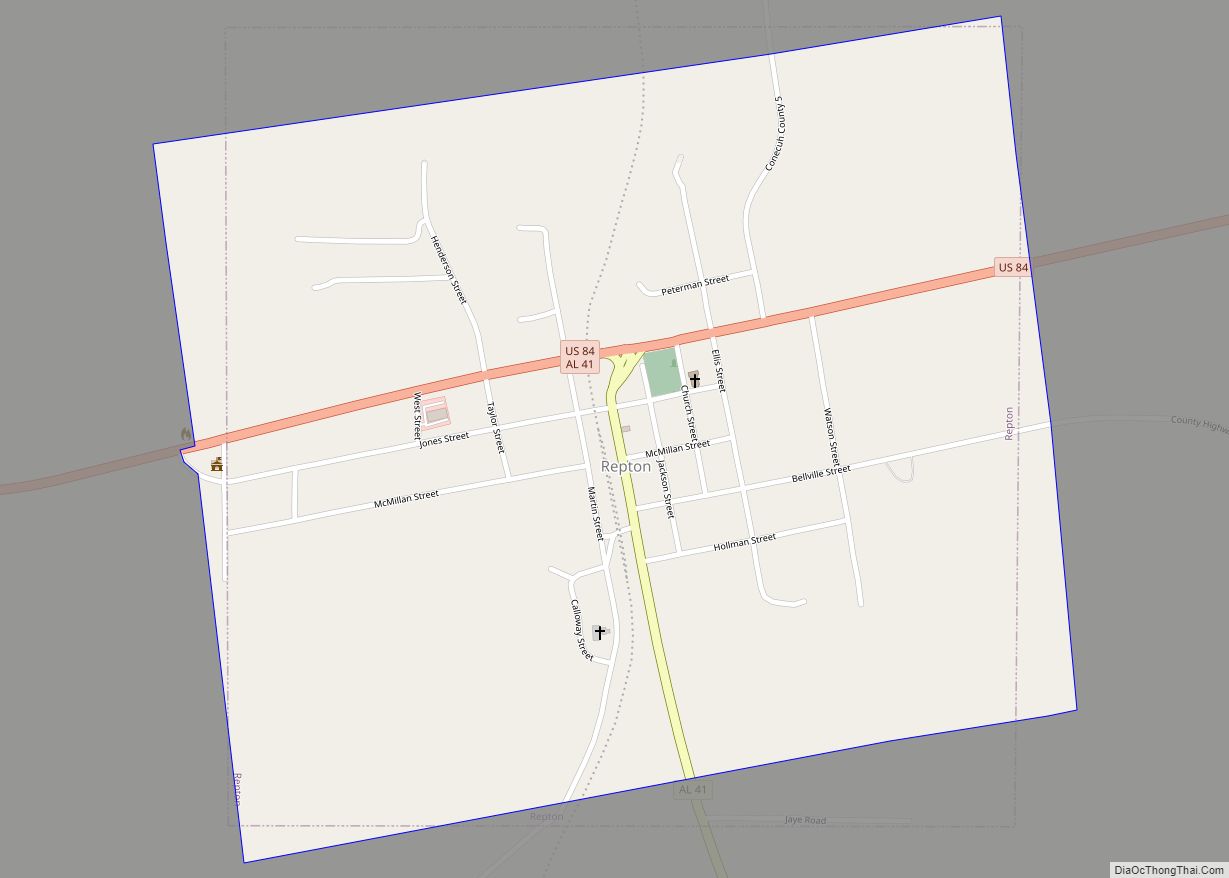 Map of Repton town