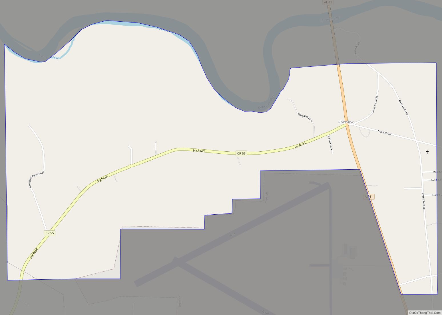 Map of Riverview town