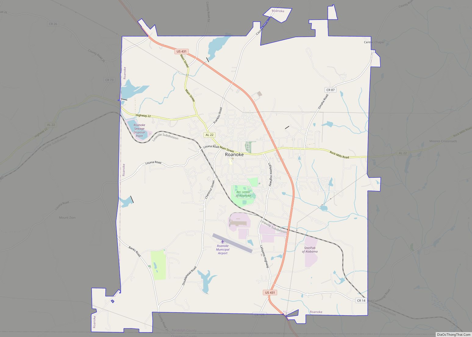 Map of Roanoke city