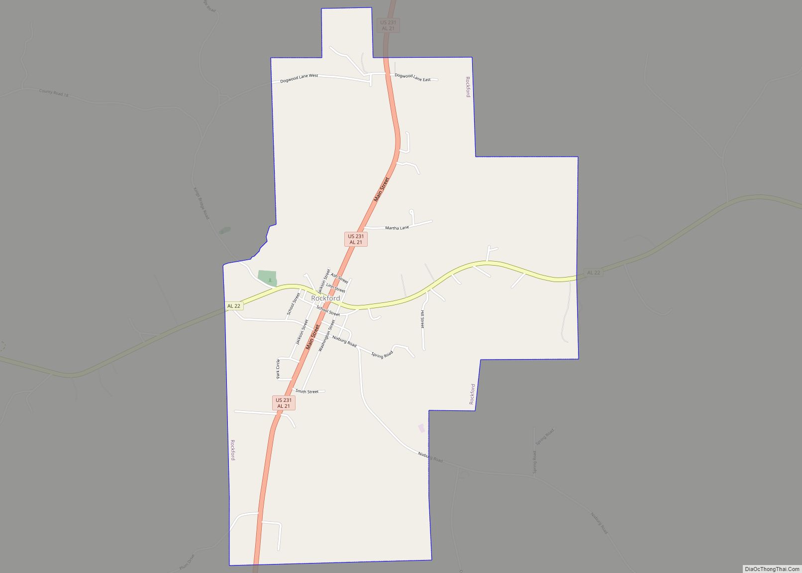 Map of Rockford city