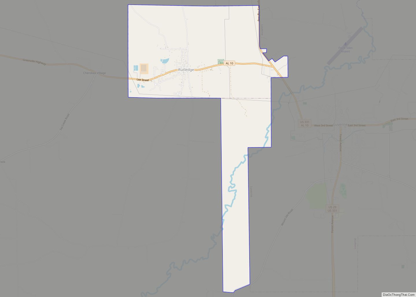Map of Rutledge town