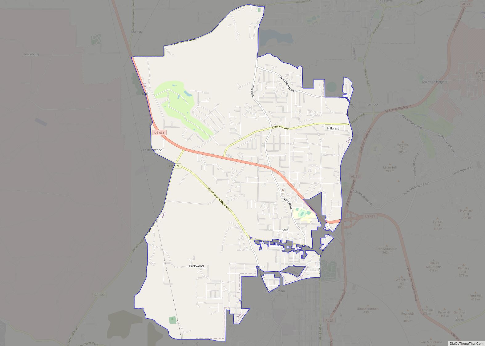 Map of Saks CDP