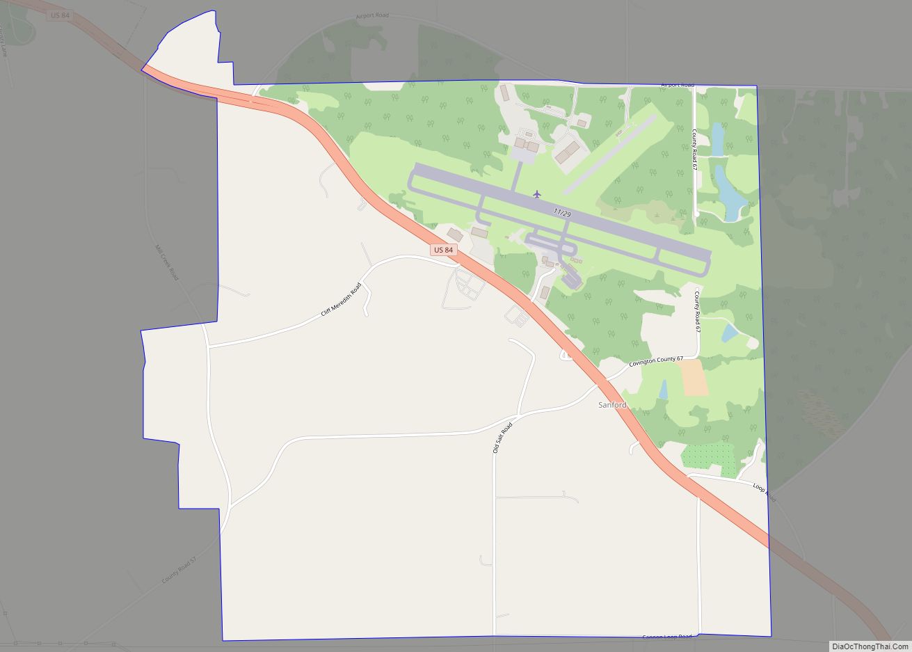 Map of Sanford town