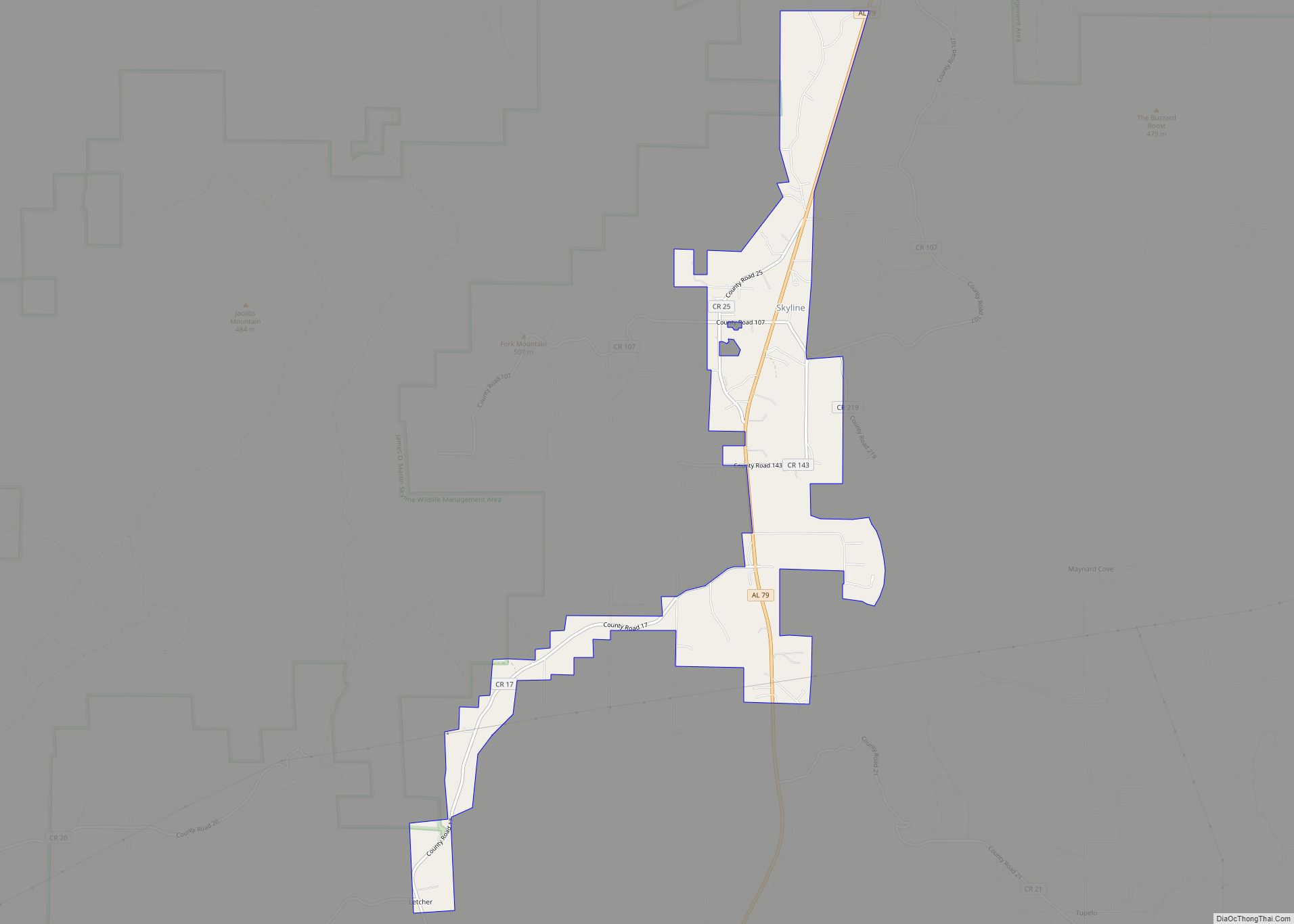 Map of Skyline town