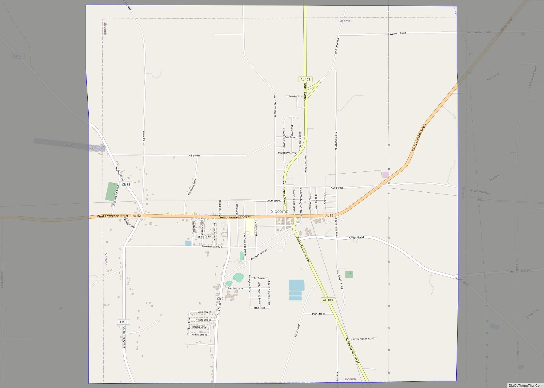 Map of Slocomb city