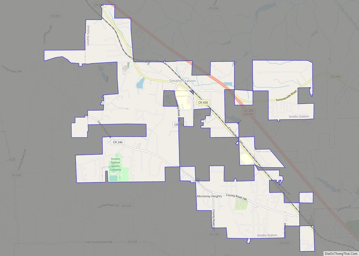 Map of Smiths Station city