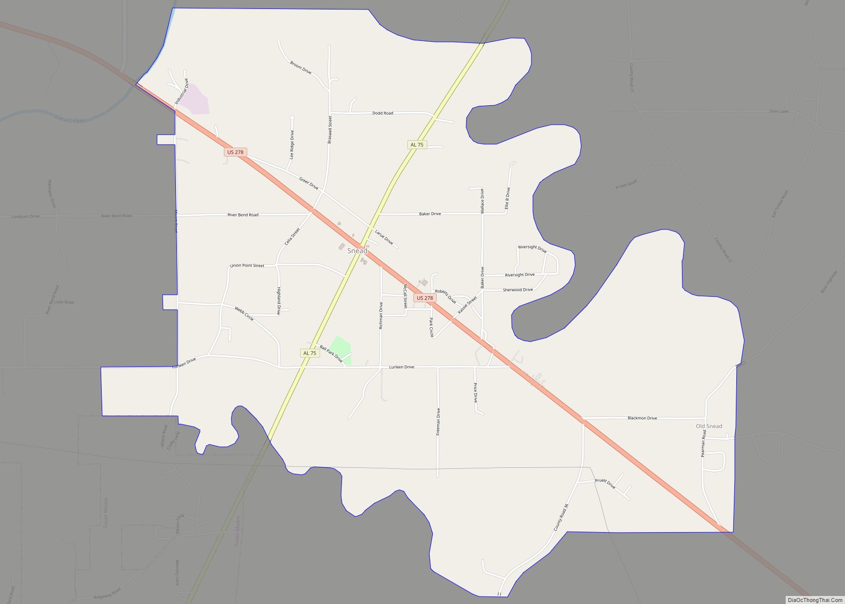Map of Snead town