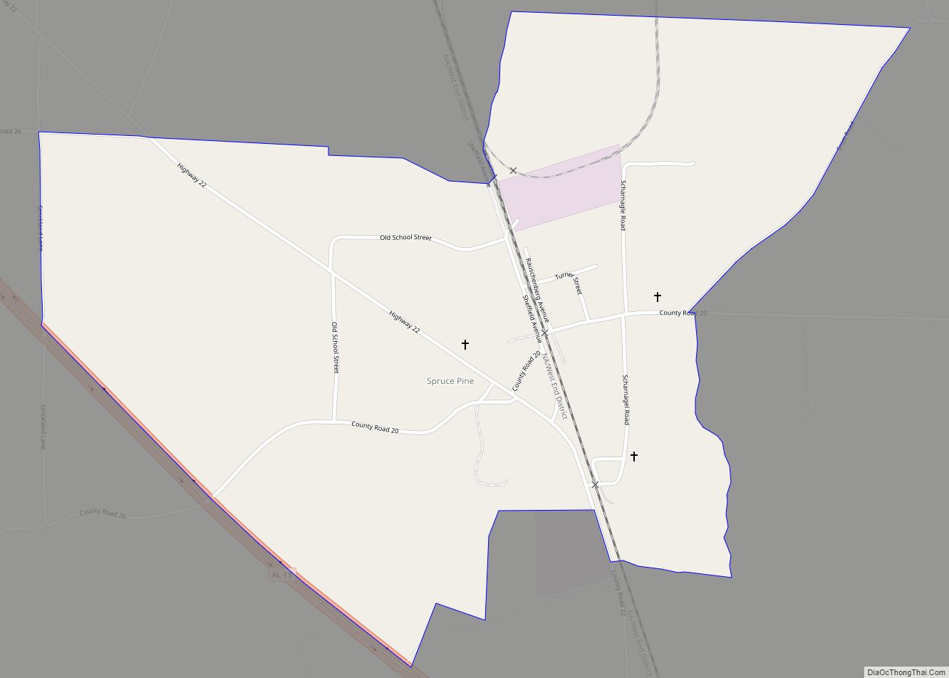 Map of Spruce Pine CDP