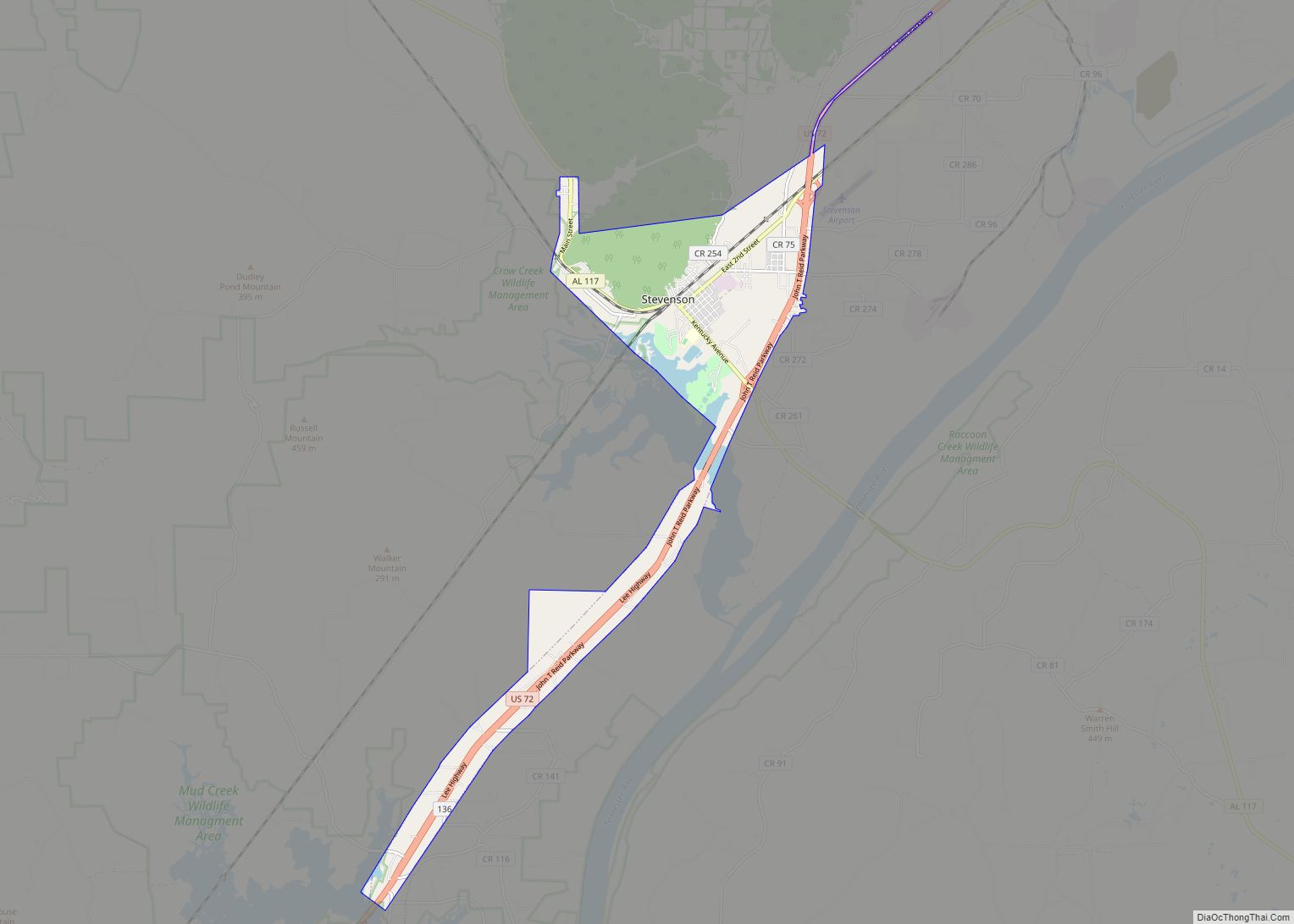 Map of Stevenson city