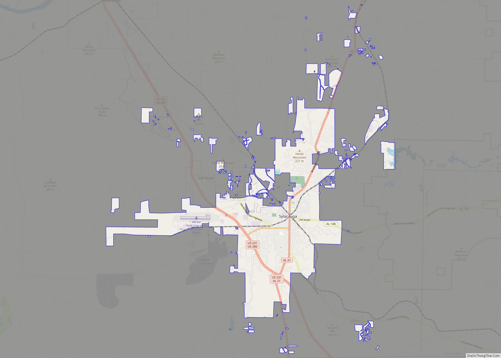 Map of Sylacauga city