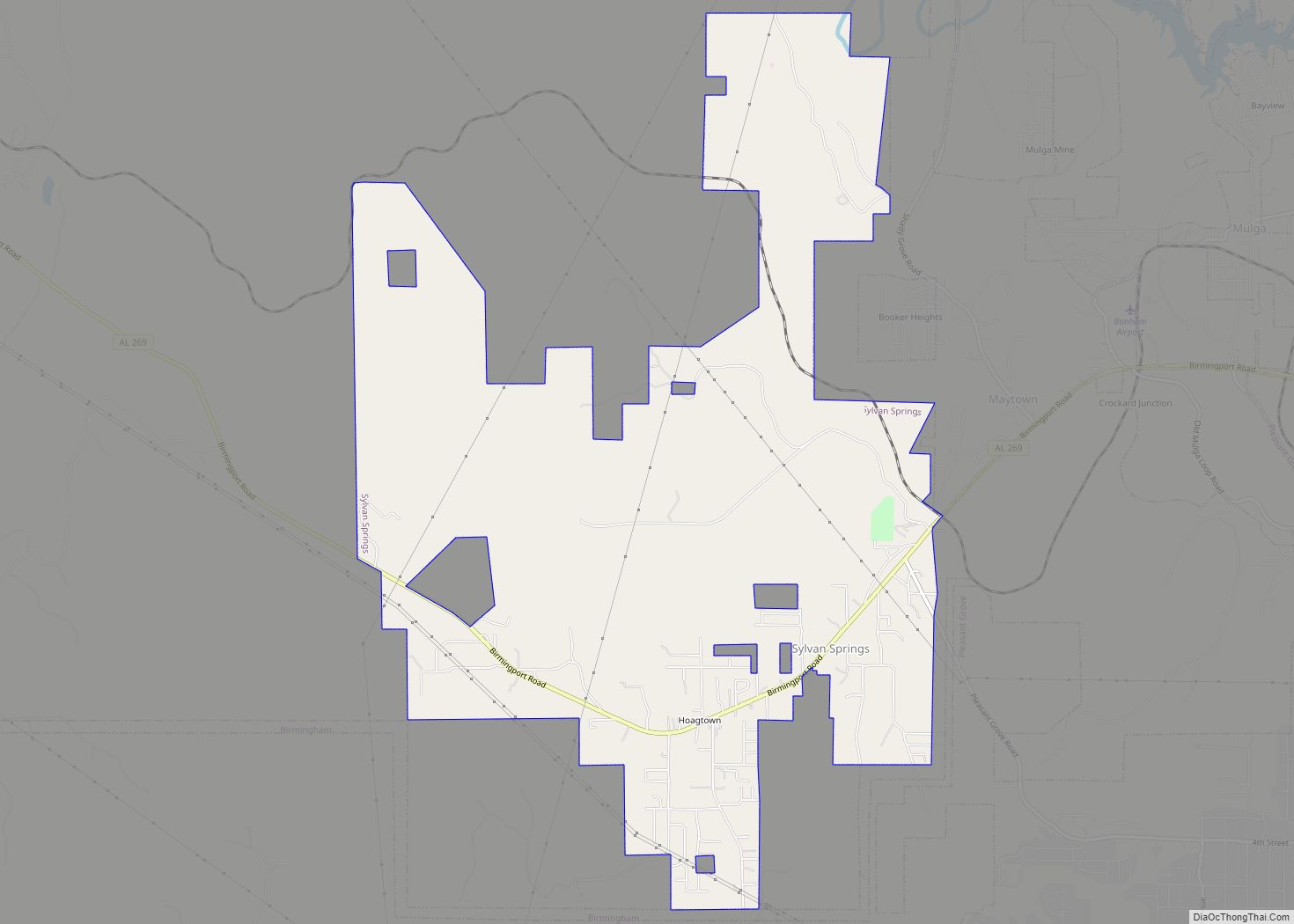 Map of Sylvan Springs town