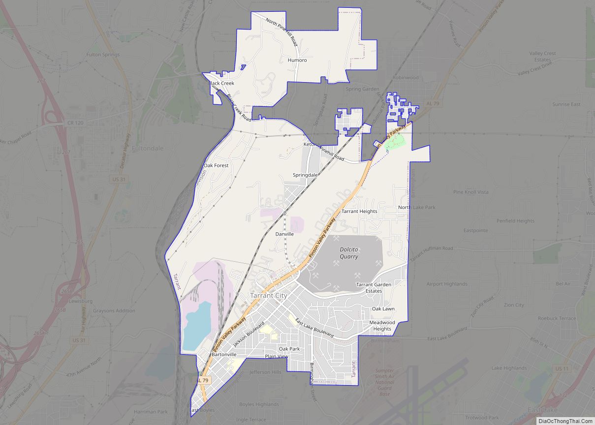 Map of Tarrant city