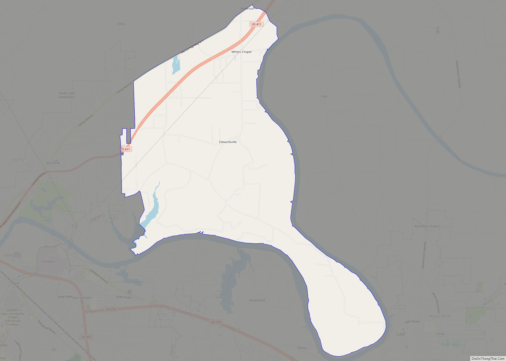 Map of Tidmore Bend CDP