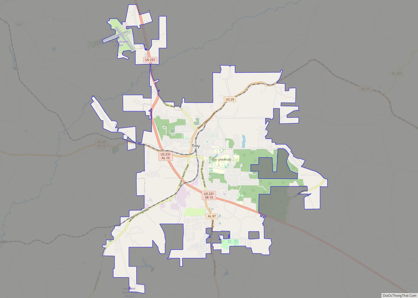 Map of Troy city