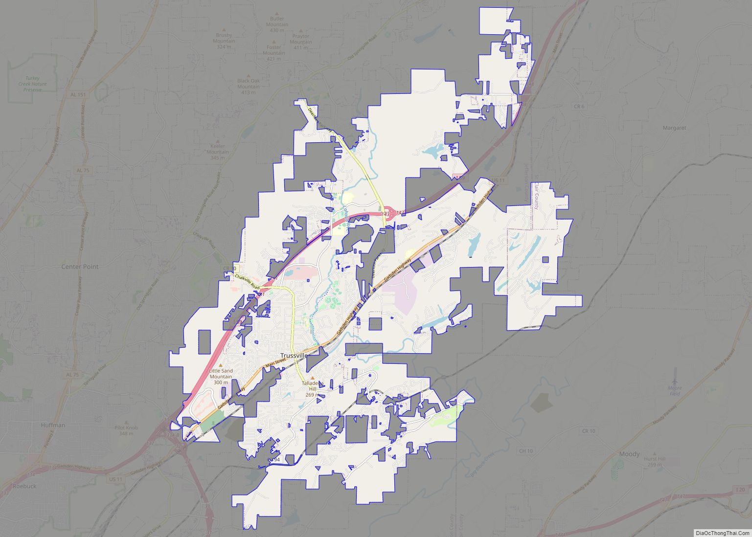 Map of Trussville city