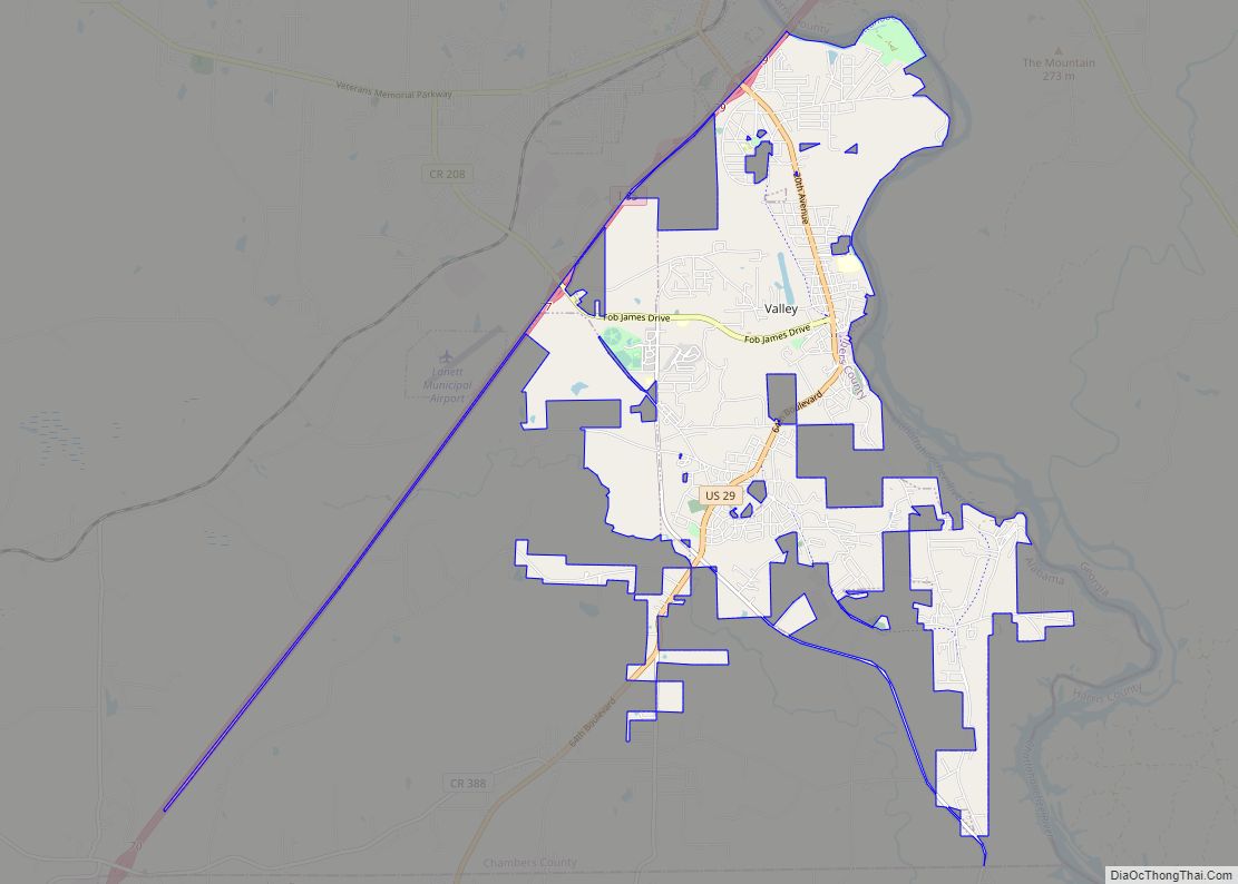 Map of Valley city