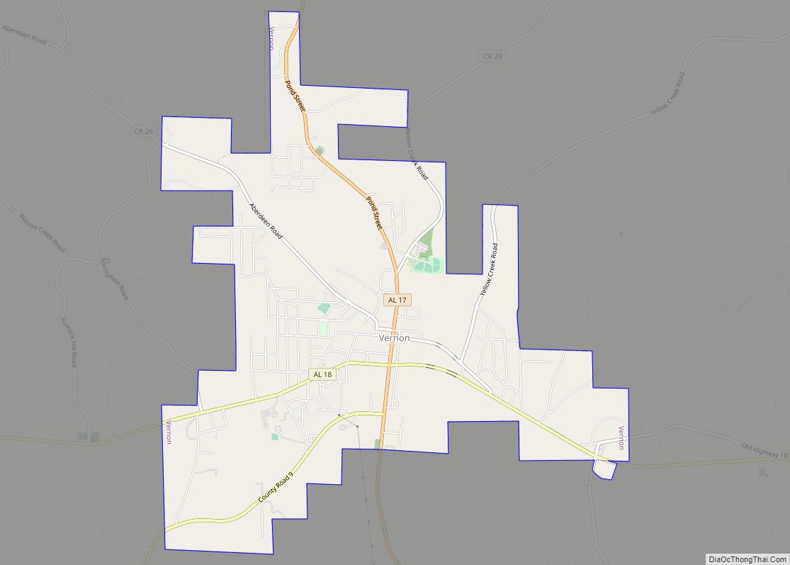 Map of Vernon city