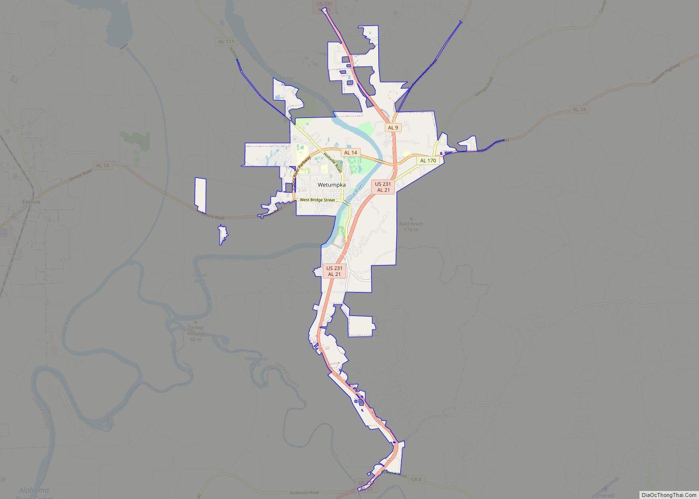 Map of Wetumpka city
