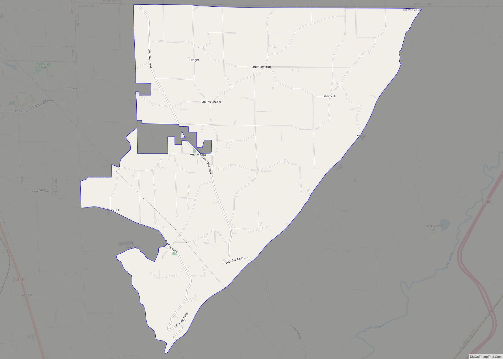 Map of Whitesboro CDP