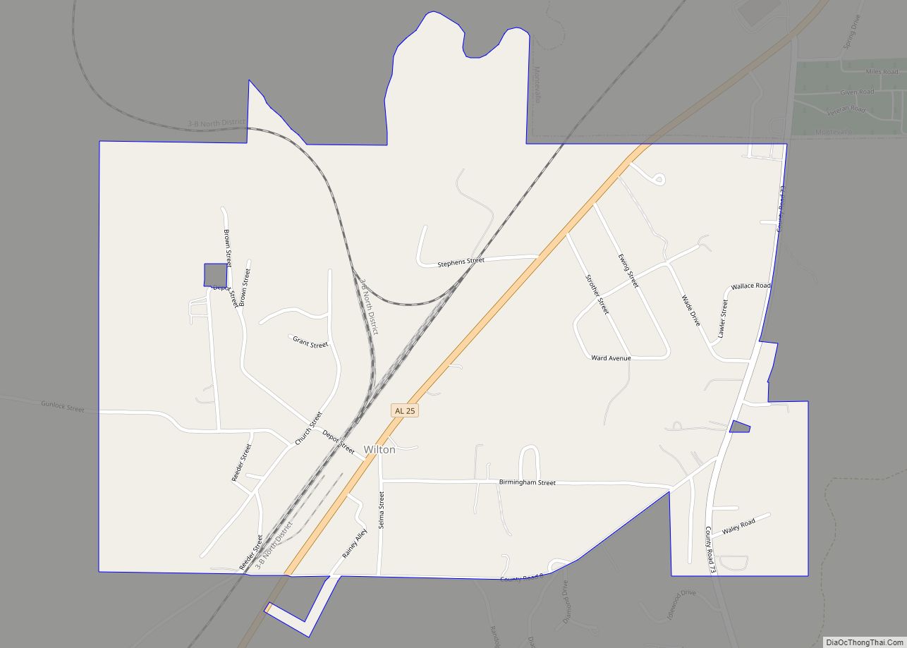 Map of Wilton town