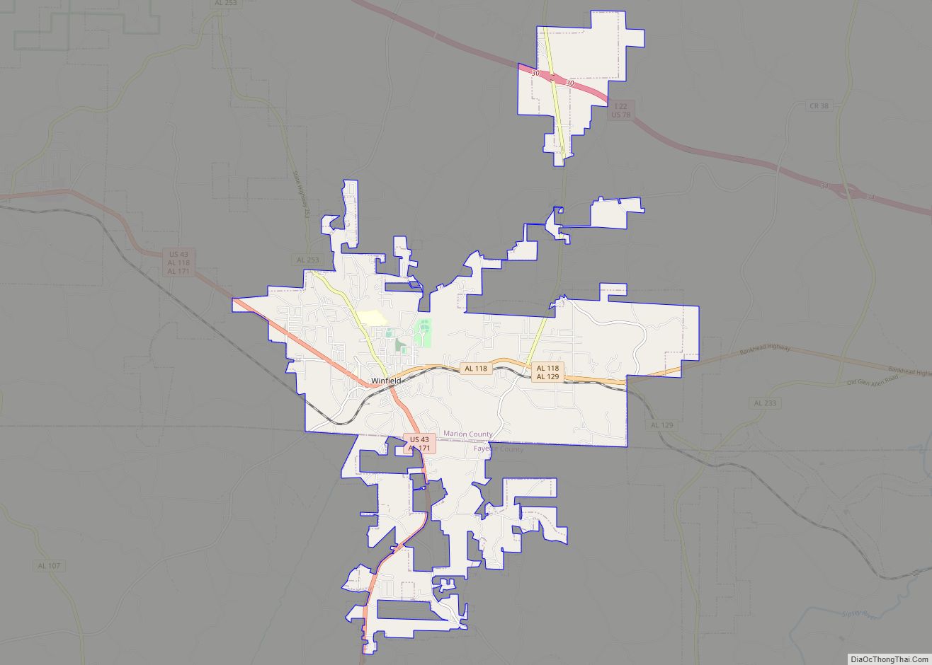 Map of Winfield city