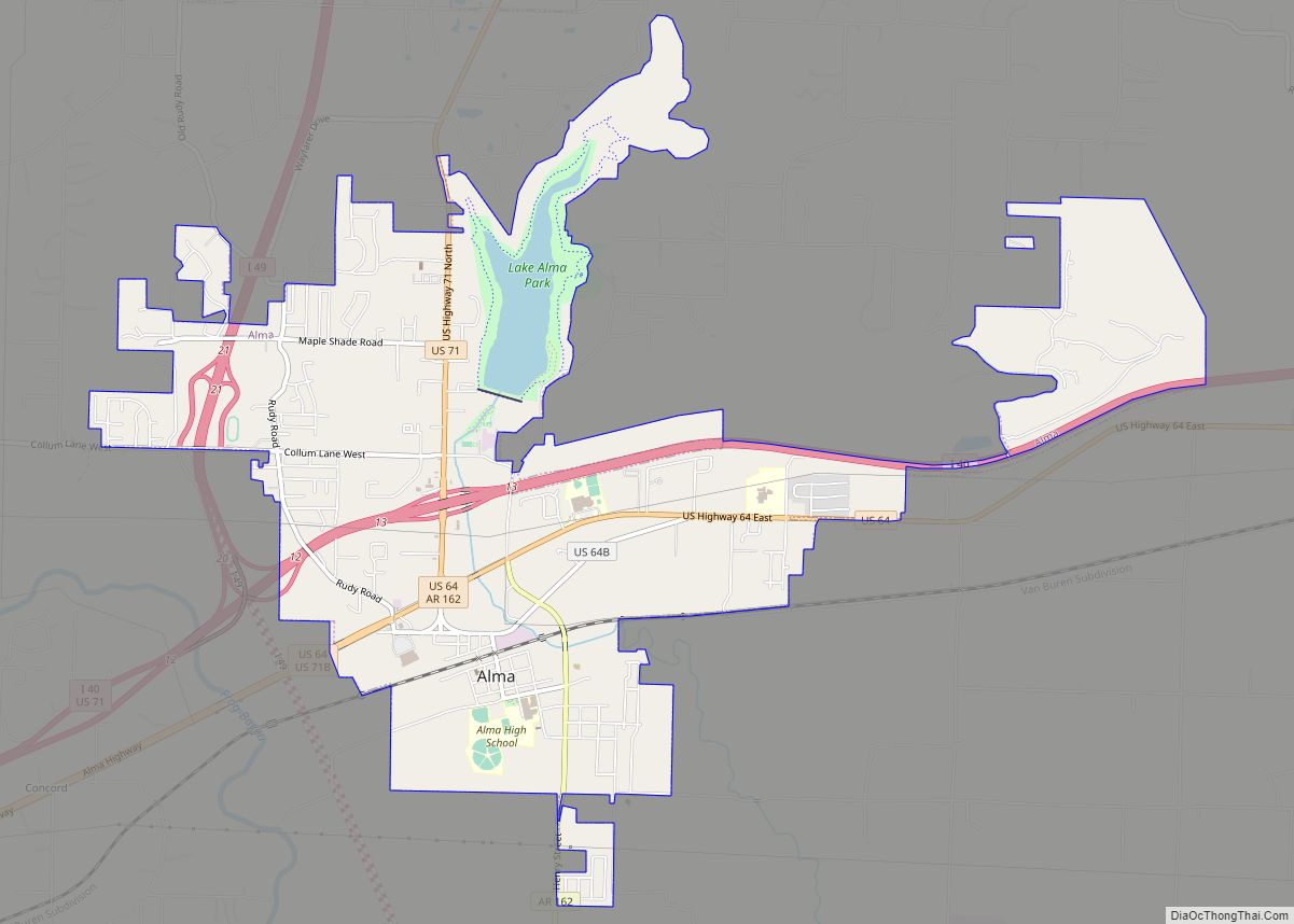 Map of Alma city