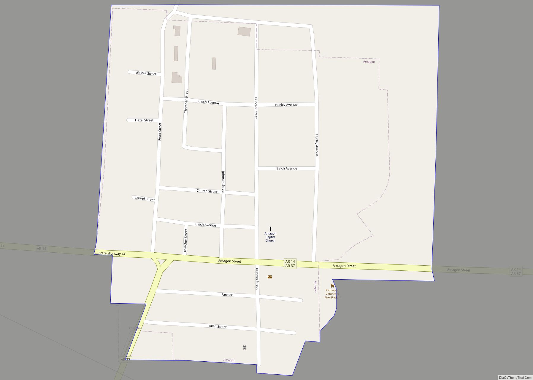 Map of Amagon town